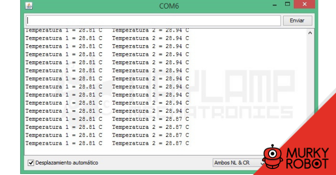 DS18B20: Lecturas de temperatura con cada sensore conectado a diferentes pines de Arduino