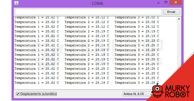 DS18B20: Lecturas de temperatura con cada sensore conectado a diferentes pines de Arduino